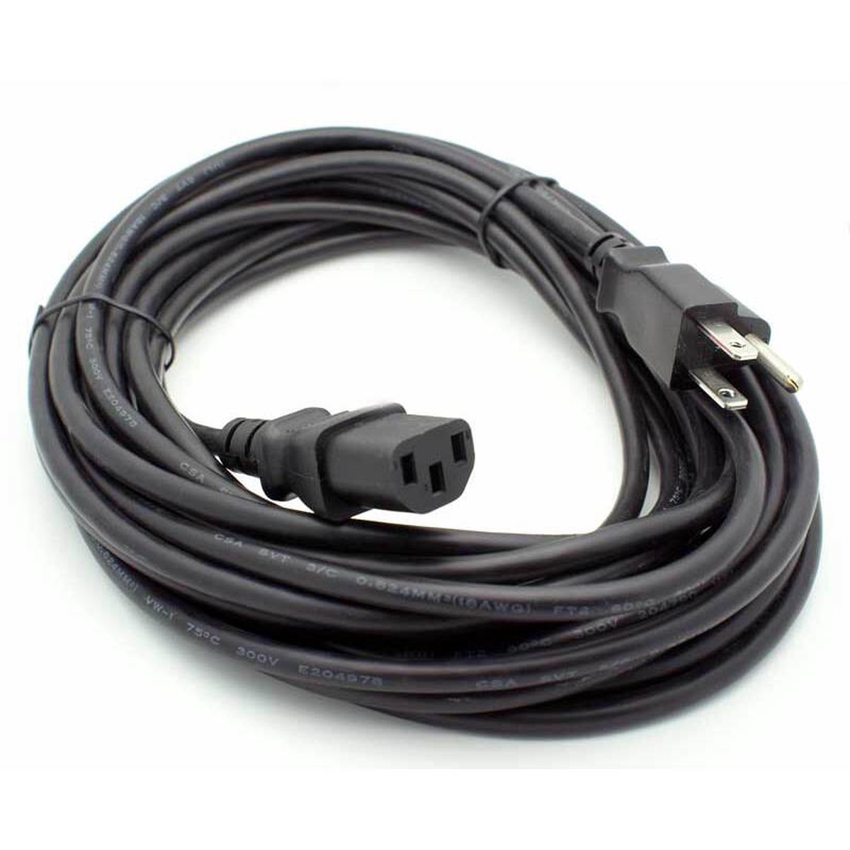 25' IEC Power Cord 18/3 AWG - Black