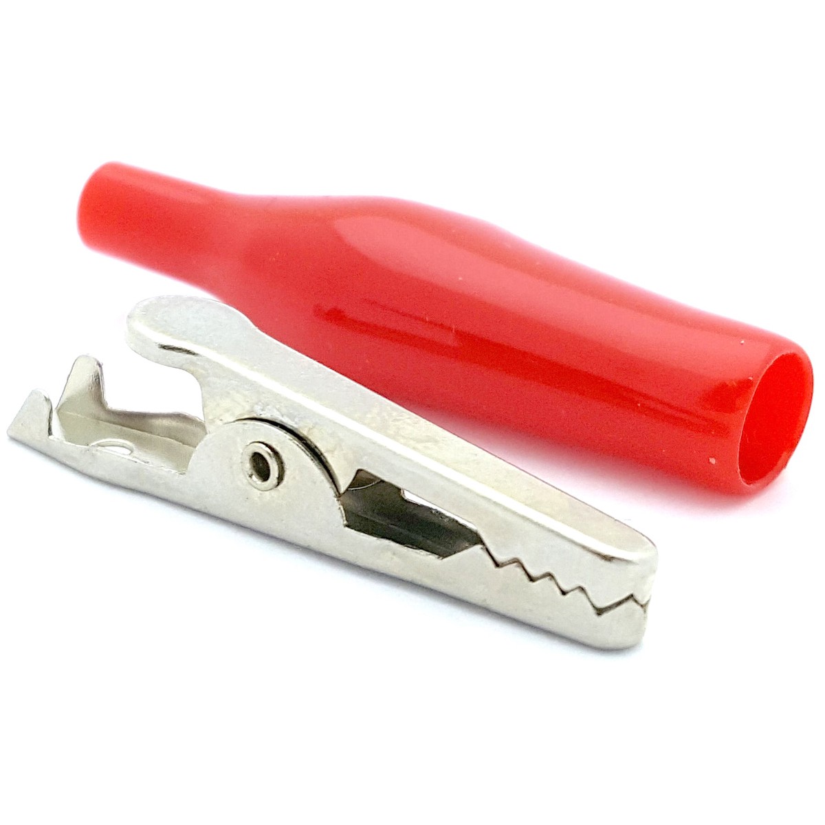 ALLIGATOR CLIPS with Plastic Boots, Medium, Red 269RD