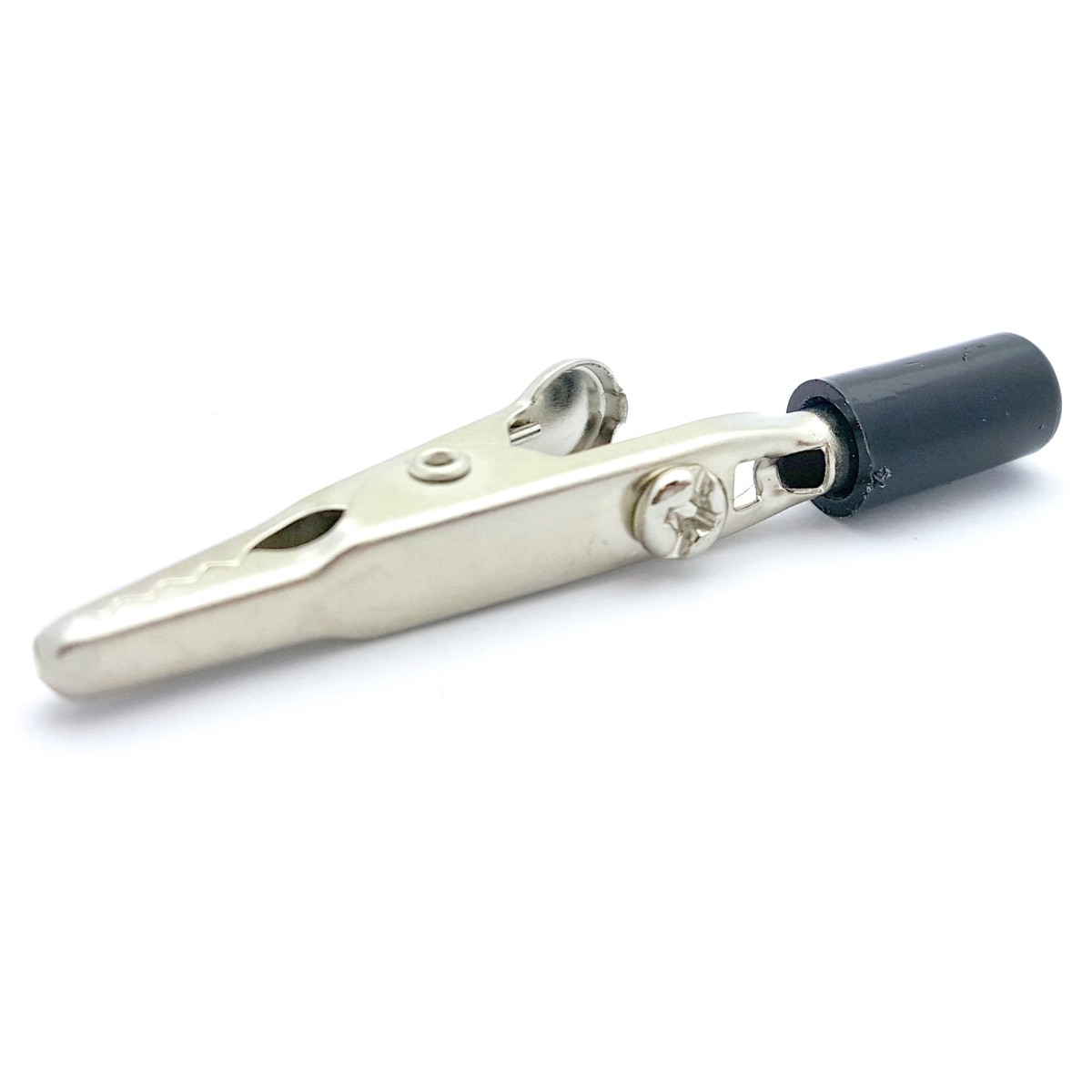 Philmore Nickel Plated Subminiture Insulated Alligator Clips with screw terminal, Black, 10120B