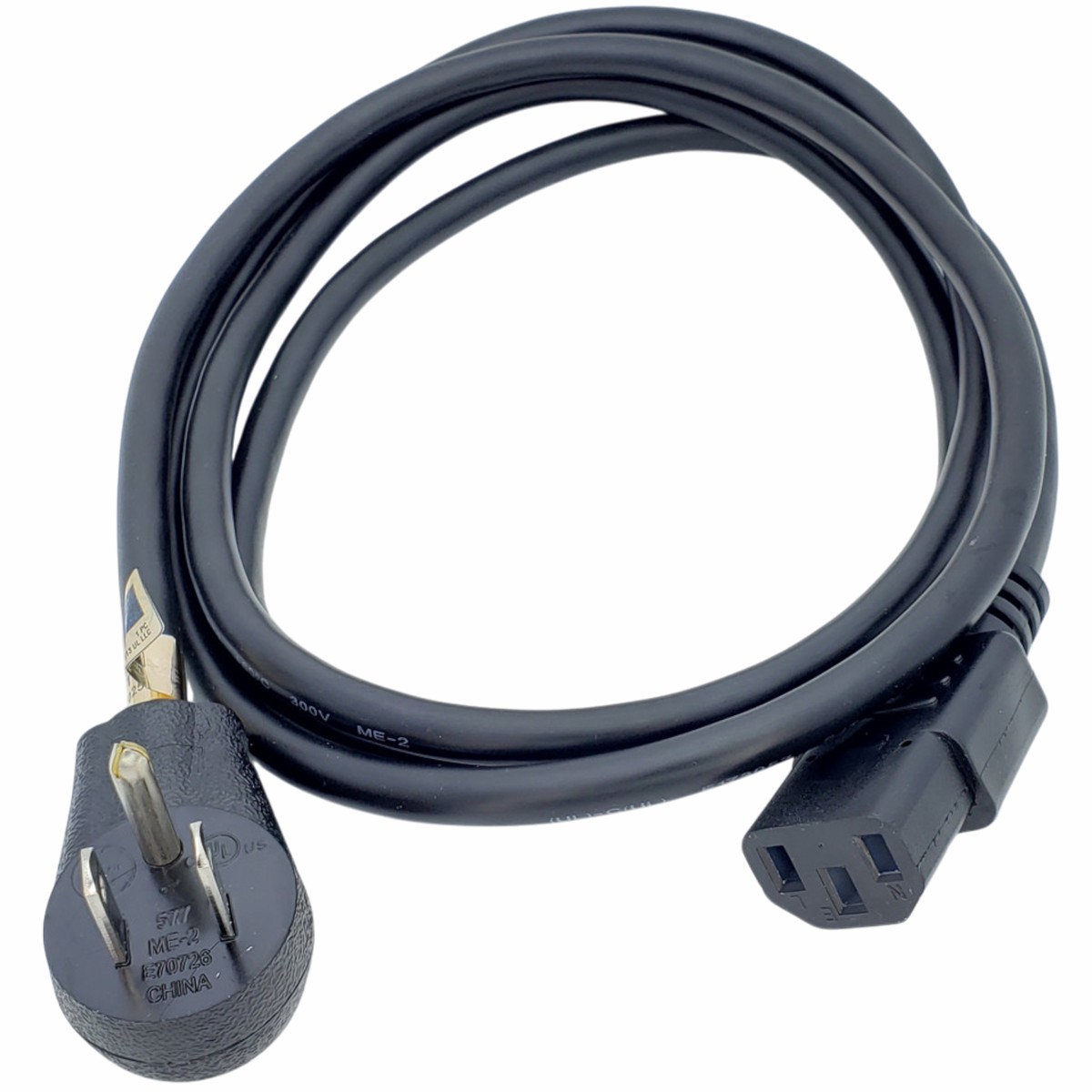 Right Angle (90 degree) 5-15P Plug To IEC C13 Straight - 6Ft 18AWG