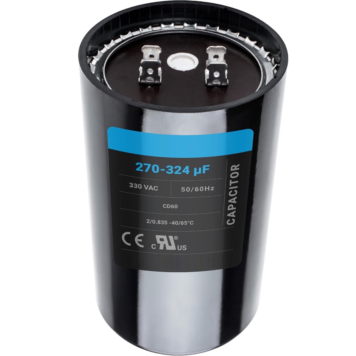 270-324uF 330V AC Motor Run Capacitor (270-324 MFD) (Round Case)