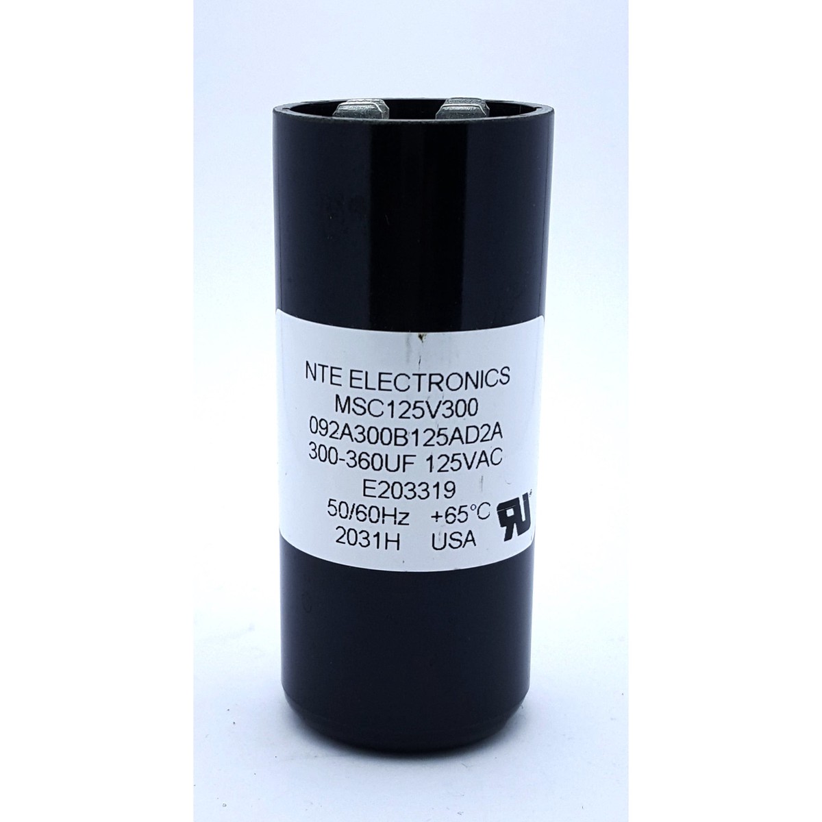 Capacitor Motor Start AC Electrolytic 300-360uf 125vac .250 Inch Quick Connect Terminals